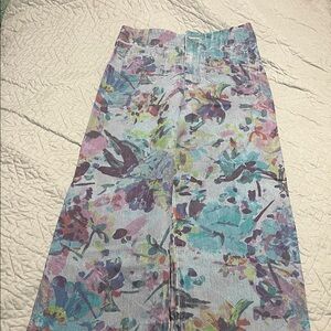 Anthropologie Floral Wide Leg Jeans - Multicolor